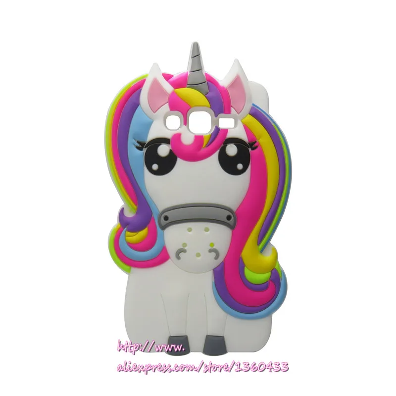 

3D Cute Cartoon Front Color Unicorn Soft Silicone Mobile Phone Bags Cover Case For Samsung Galaxy Grand 2 G7106 G7105 G7102