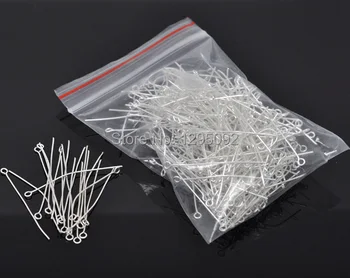 

1500Pcs/Bag Silver Plated Alloy Eye Pins Jewelry Findings Charms Wholesale 45x0.7mm (21 gauge)