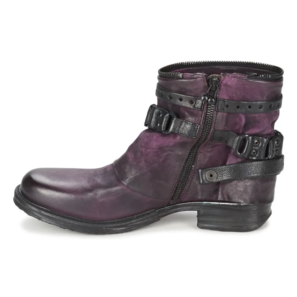 purple biker boots