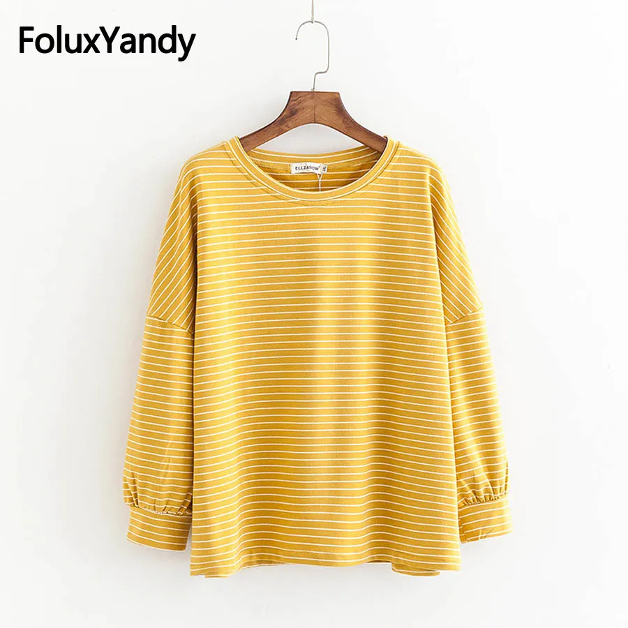 

Striped Drop-shoulder Hoodies Women Long Sleeve Sweatshirts Plus Size 5XL 4 Colors KKFY2718
