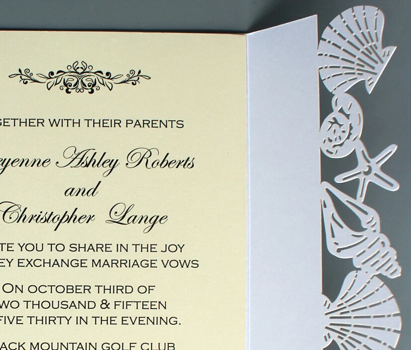  Beach Wedding Invitation Sea Party Invitations Seashell Invitations Starfish Invitation - Set of 50 - 32607909042