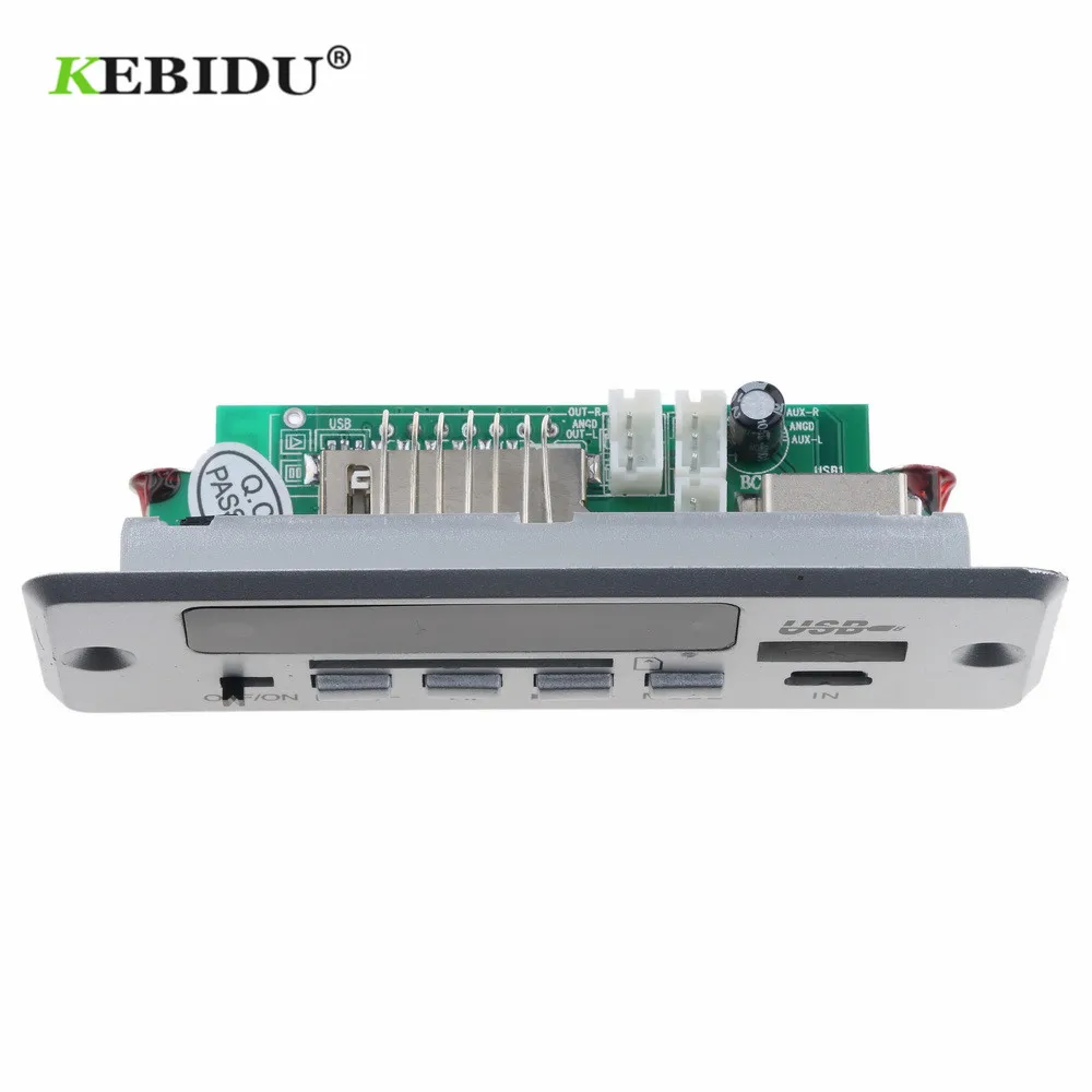 KEBIDU Автомобильный Bluetooth 5,0 MP3 декодирующая плата модуль беспроводной USB MP3 плеер Поддержка TF слот для карт/USB/FM/с пультом дистанционного управления для автомобиля