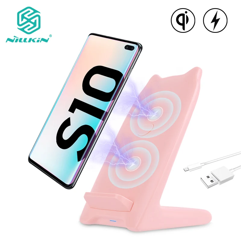 

10W Wireless Charger Nillkin Cute Fast Qi Wireless Charging Pad Stand for iPhone X/XR/8 For Samsung S10/S10+/Note 9