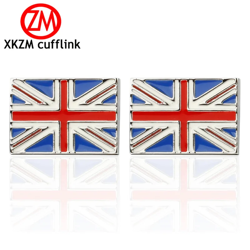 XKZM модная Роскошная рубашка UK запонки в форме флага для мужчин брендовые манжеты