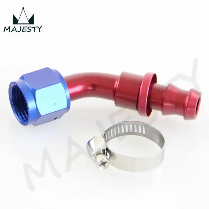 

AN10 45 Degree Push On Lock Socketless Oil Fuel Line Hose End Fitting Adapter