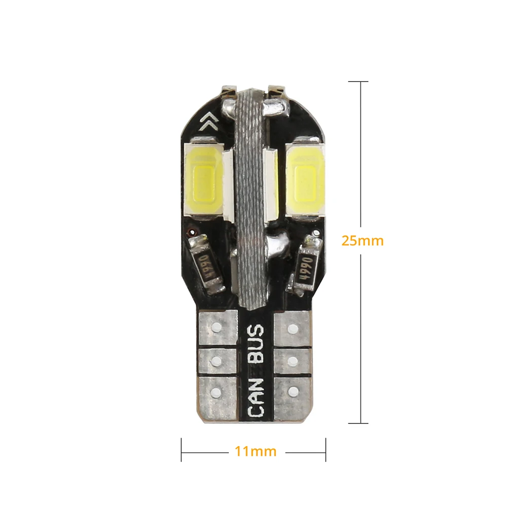 20 шт. светодиодный лампочка для салона автомобиля Canbus Error Free T10 белый 5730 8SMD светодиодный 12V автомобиль клиновидные боковые светильник белый авто лампы для укладки волос