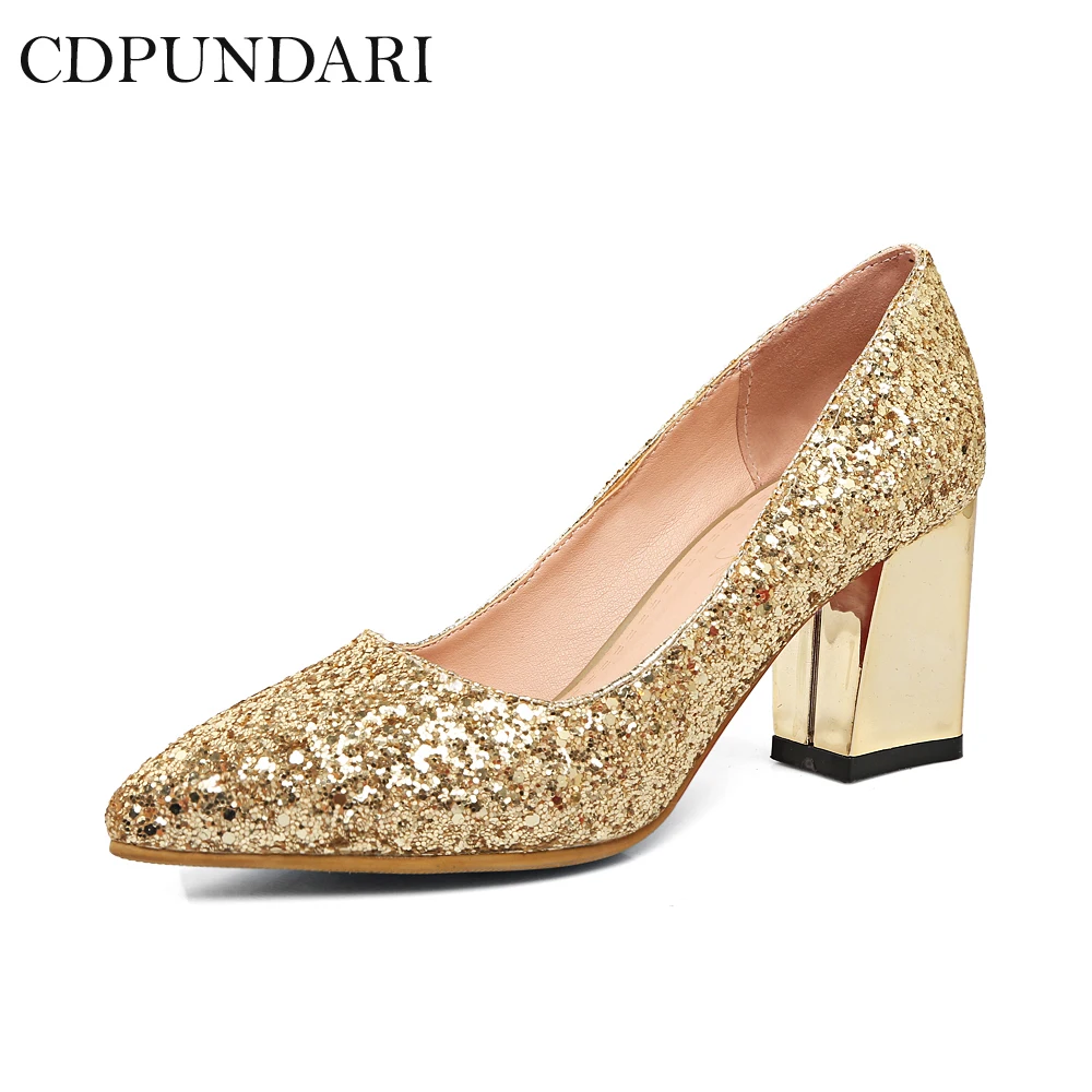 

CDPUNDARI Bling Pointed Toe high heels for women Pumps Wedding shoes woman