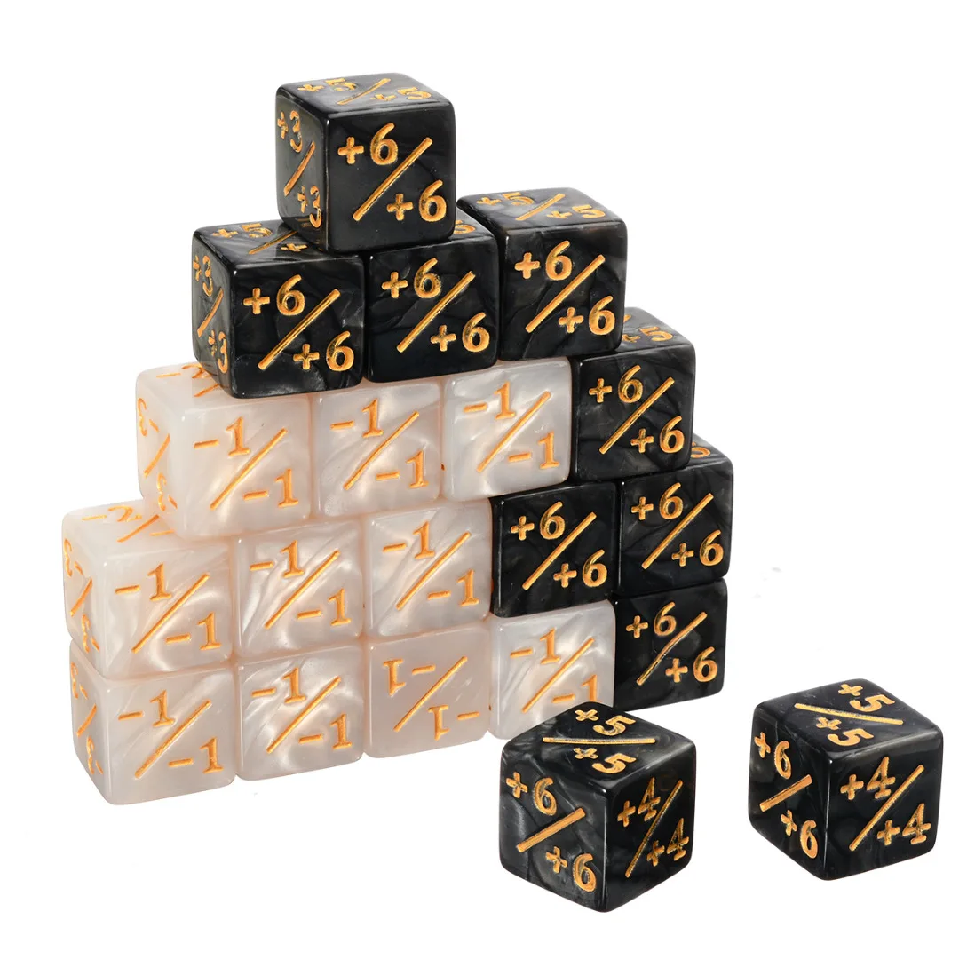 New Arrival 10Pcs/set 16mm 6 Sided +1/-1 Kids Counting Dice Interesting Gaming Party Bar Dices