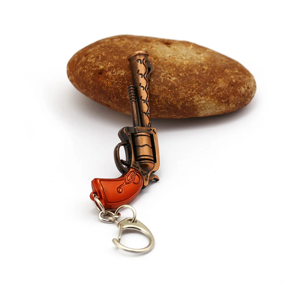 Hot Game Keychain Holder Metal Weapon Pendants Gun Model Accessory Battle Royale Keyring For Men Car Revolver Toy
