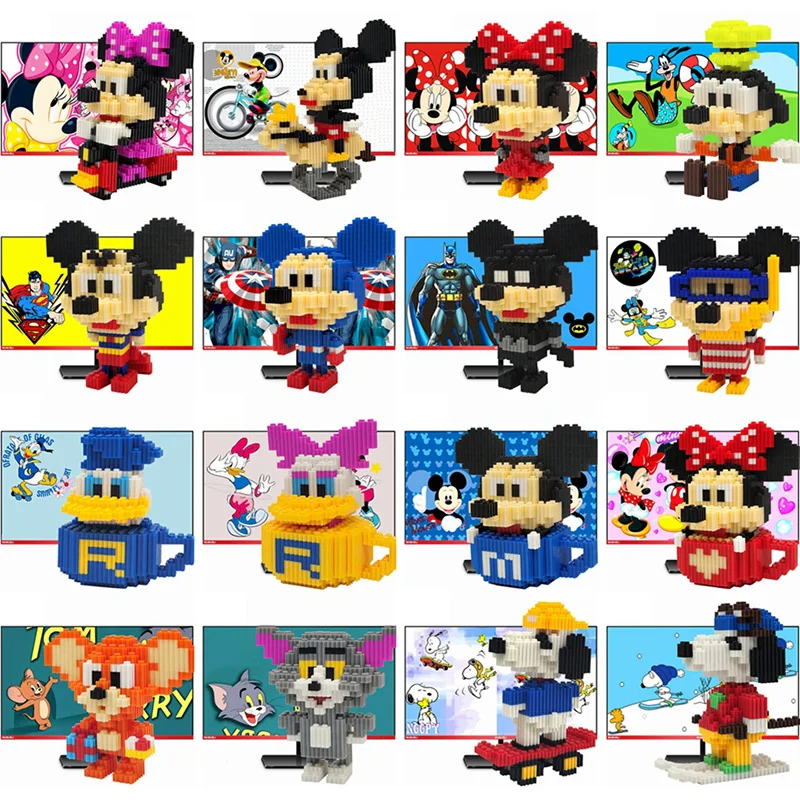 

MUMUELI Mini Assembly DIY Cartoon Animation Figure 3D Building Model Kit Blocks for Children Kids Resin Toys Collection DTSET-3