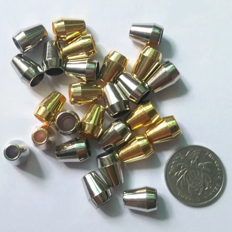 

100pcs golden silver color Cord Ends Bell Stopper Plastic Toggle Clip For Paracord Clothes Bag Sports Wear Shoe 022002020