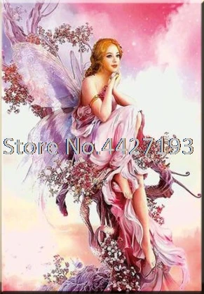 Butterfly Fairy 5d Diy Diamond Mosaic Painting Cross Stitch Embroidery Pink Beauty Resin Rhinestone Decoration | Дом и сад