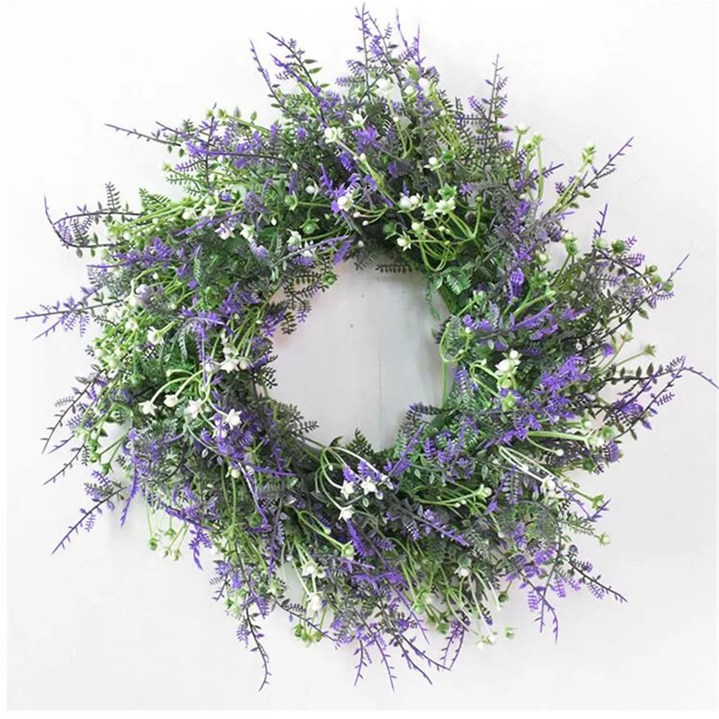 

one Artificial Albizia Flower Hoop Simulation Green Plant Greenery purple Plastic Albizia floral Hoops