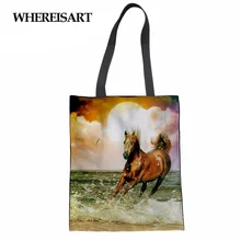 WHEREISART Женская многоразовая хлопковая продуктовая женская сумка-шоппер мужские сумки холщовые сумки-тоут Интернет-магазин эко складные сумки с ручками