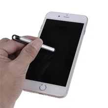 Сплав Телескопический емкостный сенсорный экран ручка стилус с зажимом для смартфона