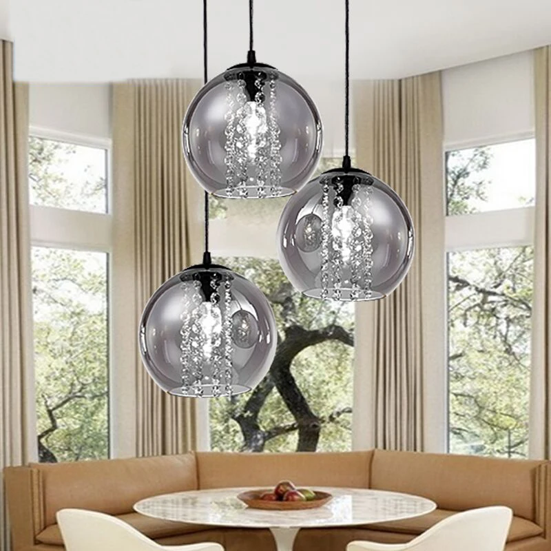  modern bried dia 20cm amber glass ball pendant light fixture fashion DIY home deco living room crys - 32817561304