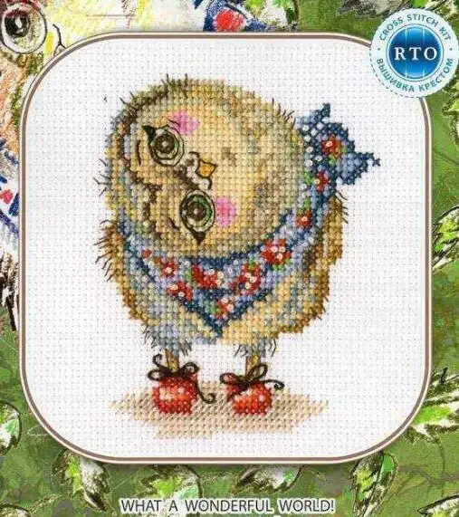 

Gold Collection Lovely Counted Cross Stitch Kit What A Wonderful World Colorful Owl with Scarf rto