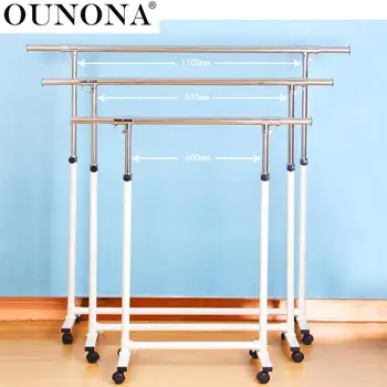 

OUNONA Multi-function Retractable Drying Rack Cloth Drying Stand Clothes Laundry Hanger with Wheels for Indoor Outdoor