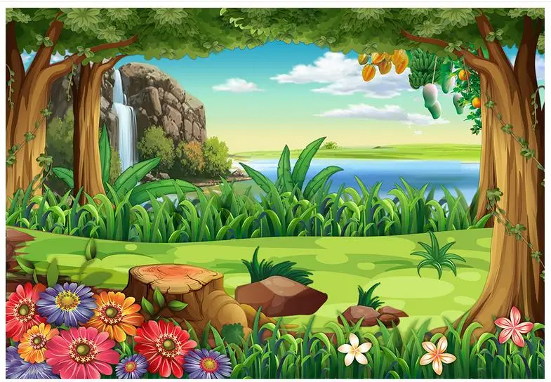 

3d wallpaper custom 3d murals wallpaper mural Animals wallpapers Cartoon of children room decorate wall mural background wall