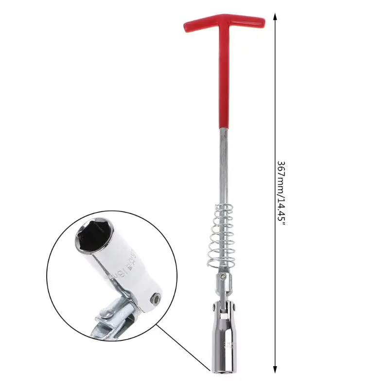

Spark Plug Removal Tool 16mm/0.6" T-Bar T-Handle Flexible Spanner Socket Wrench Hand Tool