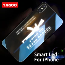 Yagoo умный светодиодный светящийся чехол для телефона для iPhone XS MAX чехол для Apple iPhone XR Funda роскошный силиконовый термополиуретановый пистолет крутой стеклянный чехол