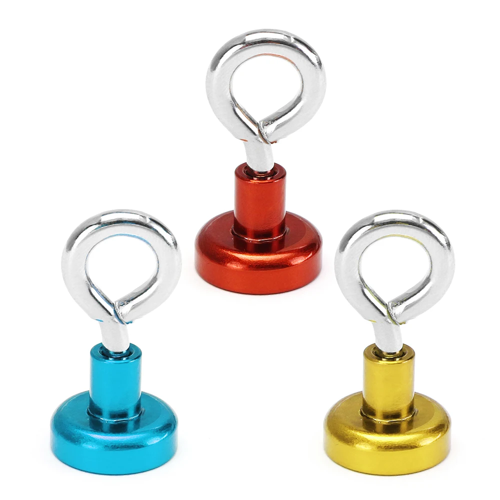 

16mm 5kg Neodymium Recovery Magnet Metal Detector Claw Hook Magnet Red/Gold/Blue New