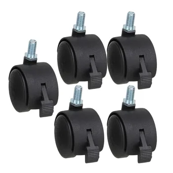 

1.5 Inch Polyurethane Rubber Swivel Wheels Home Office Furniture Chair Caster With Wire Teeth And Brake Replacement Pack of 5