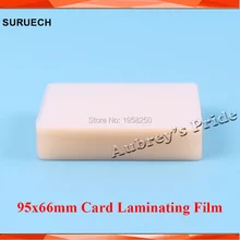 Livre cp 50mic(2mil) película protetora para laminador de filme, película brilhante transparente de pvc de 95x66mm com 100 peças