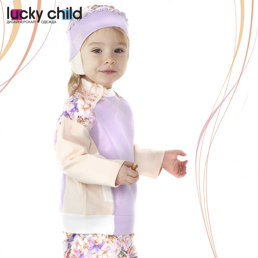 Кофточка Lucky Child с начёсом для девочек, арт. 26-33f(Тропический рай) [сделано в России, от 2-х дней]