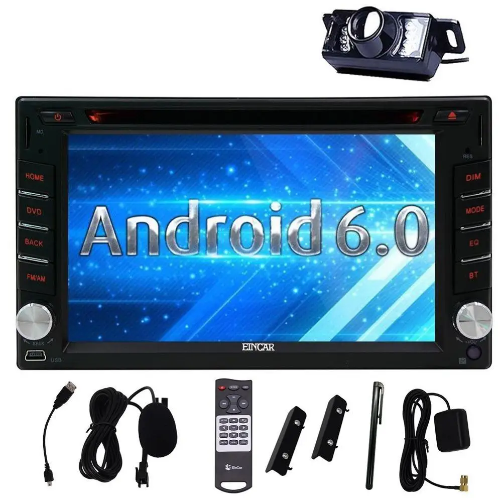 Cheap Eincar 6.2 inch Android 6.0 Car Stereo 2 Din in Dash GPS Navigation Radio Bluetooth Head Unit Phone Mirroring Dual CAM-IN WIFI R 0