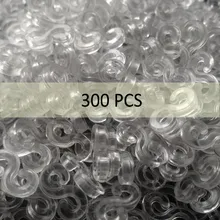 300 stücke Transparent kunststoff S clips solide Webstuhl Gummibänder für DIY armband bunte verschlüsse Armband Machen Kinder schmuck