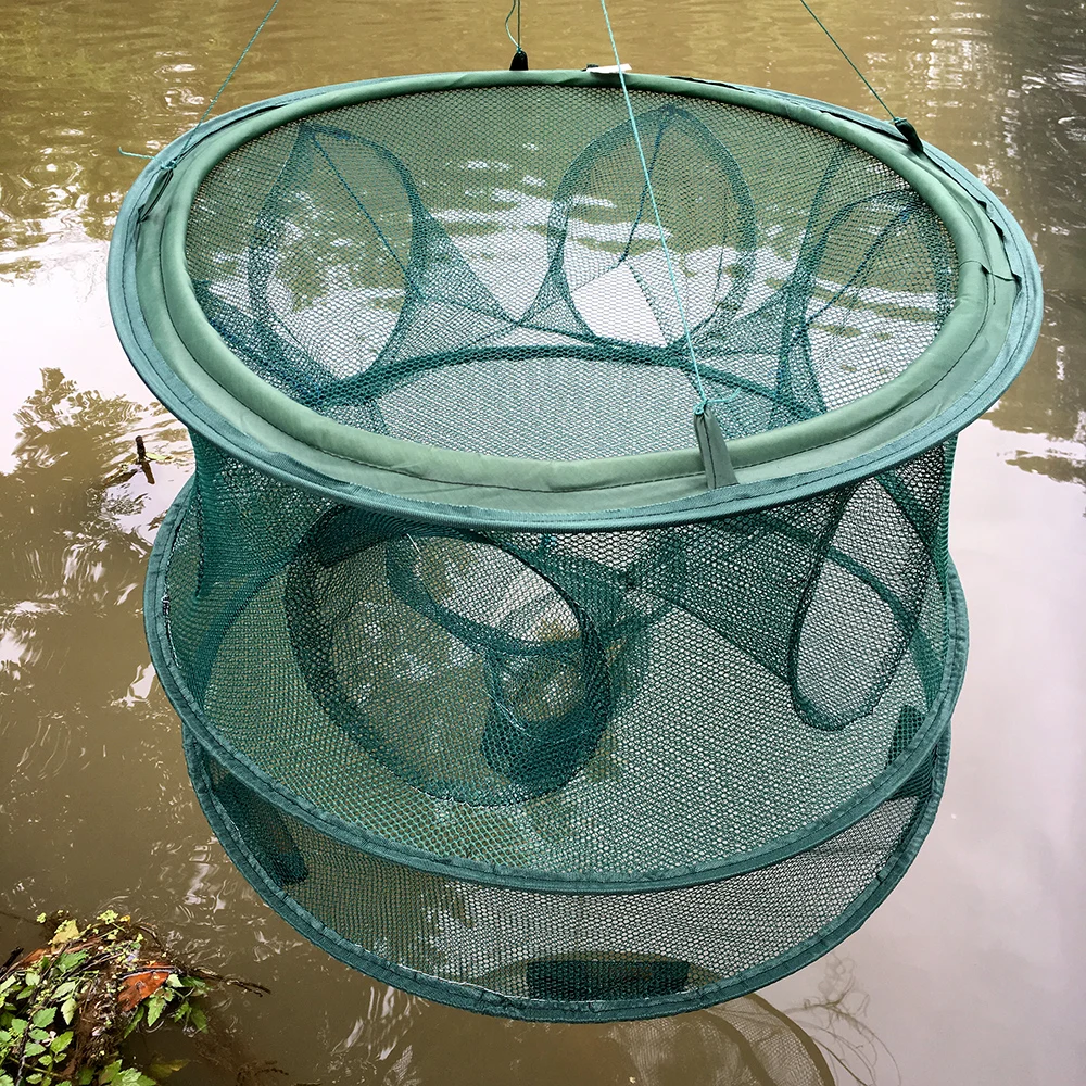 Portable Automatic Open Fishing Cages Collapsible Fishing Nets Folding