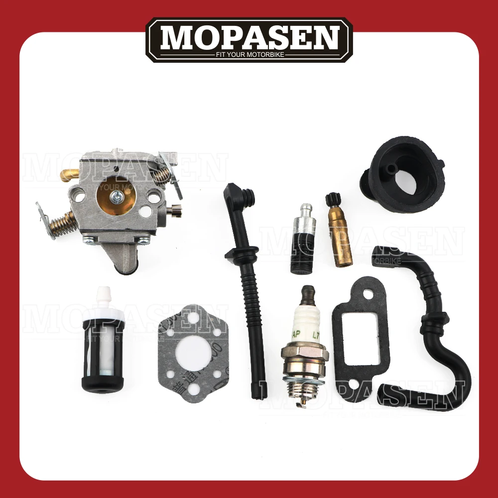 Pack of Carburetor Fuel Line Filter Intake Manifold Oil Pump Spark Plug for Stihl 017 018 MS170 MS180 Replace 1130 120 0603 Moto