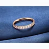 TIGRADE 18K Gold Plated Rings for Women Pure Titanium 3mm Ring Cubic Zirconia Anniversary Engagement Wedding Band anillos mujer 3