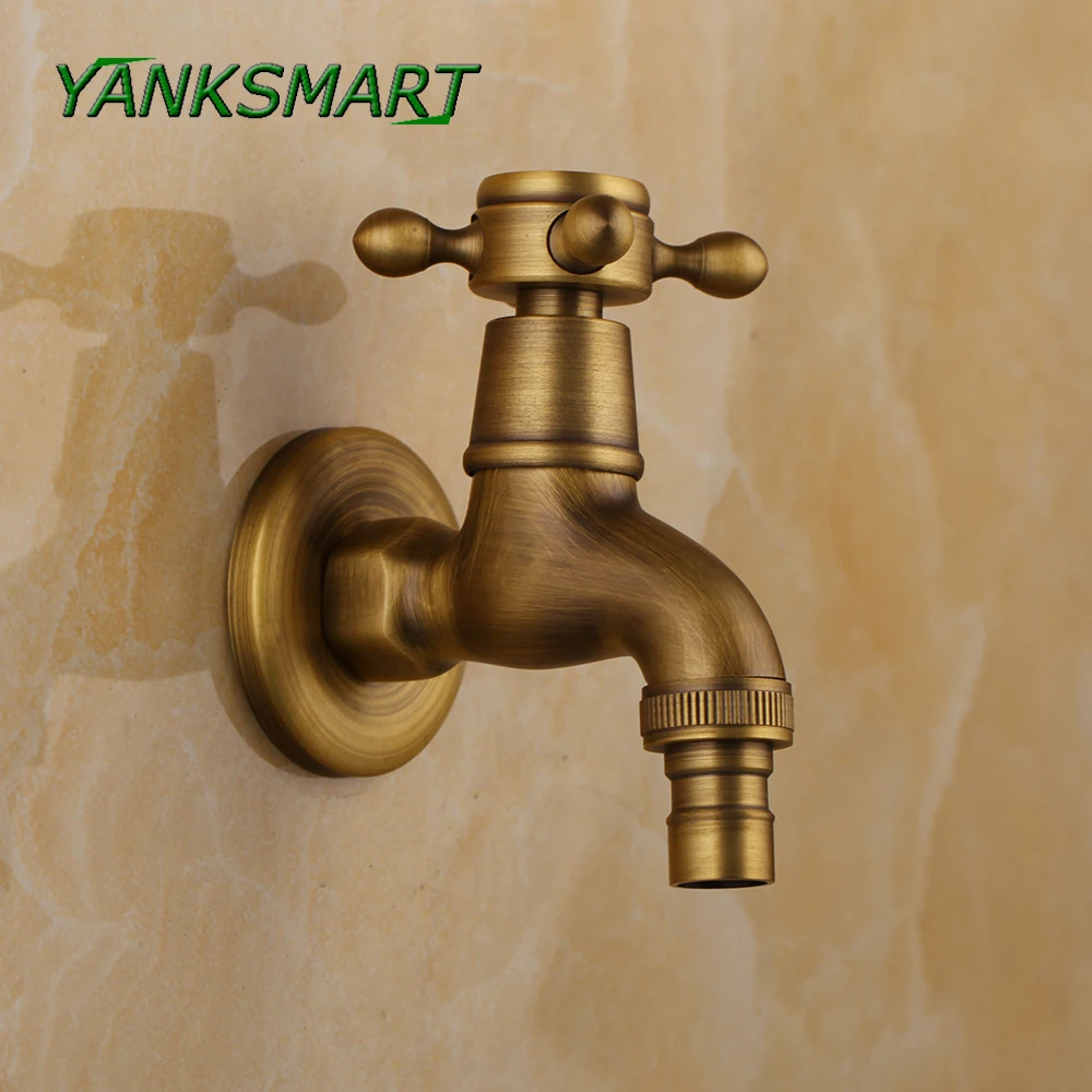 YANKSMART Wall Mount Faucets Antique Bronze Decorative Outdoor Garden