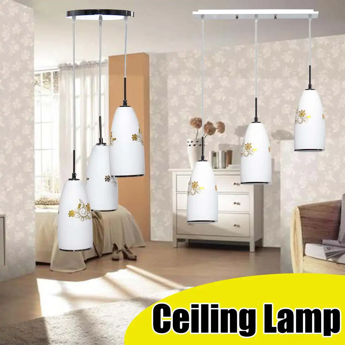 

Smuxi Indoor Modern Ceiling Light E27 Ceiling Lamp Round / Straight Industrial Design Deco Bulb Lighting Fixture 85-240V