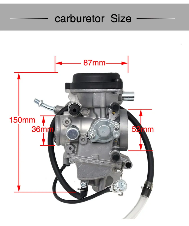 ZS Racing 33 мм PD33J МОТОЦИКЛ КАРБЮРАТОР ATV ДВИГАТЕЛЬ Carb для Yamaha KODIAK 450 YFM350 YFM400 YFM450 4X4 для Kawasaki KFX400