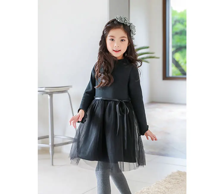 Christmas thick teenage little girls winter dress long sleeve 2017 new kids clothes mesh black red  dress for girls 14 10 12 7 8 9 11 13 years little big girls little girls winter party dress autumn dress girls (7)
