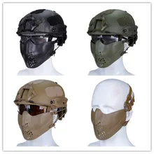 WoSporT тактическая полулицевая тактическая маска для быстрого шлема охотничий армейский страйкбол пистолет Пейнтбол CS Спорт Пешие прогулки игры
