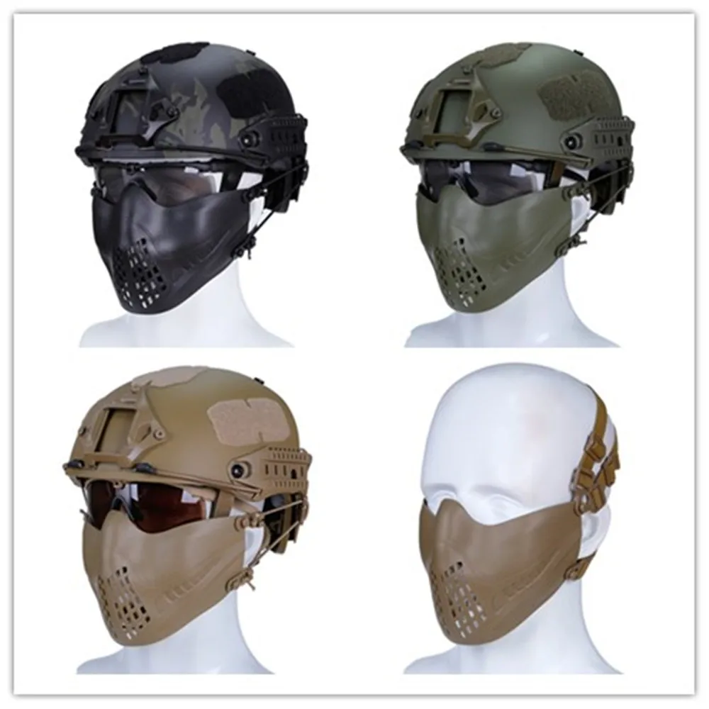 

WoSporT Tactical Half-face Tactical Mask for Fast Helmet Hunting Army Airsoft Gun Paintball CS Sport Hiking Game