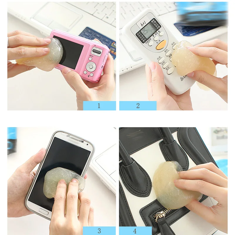 3pcs Auto Care Car Instrument Station Clean Glue Outlet Cleaning Supplies Car Aperture Clay Bar Keyboard Cleaning Gum Glue