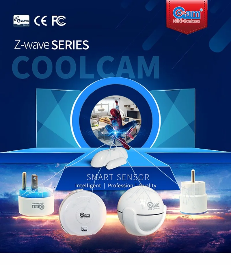 NEO Coolcam NAS-PD01Z Z-wave движения PIR Сенсор домашней автоматизации Совместимость с Z wave Системы 300 Series и 500 Series
