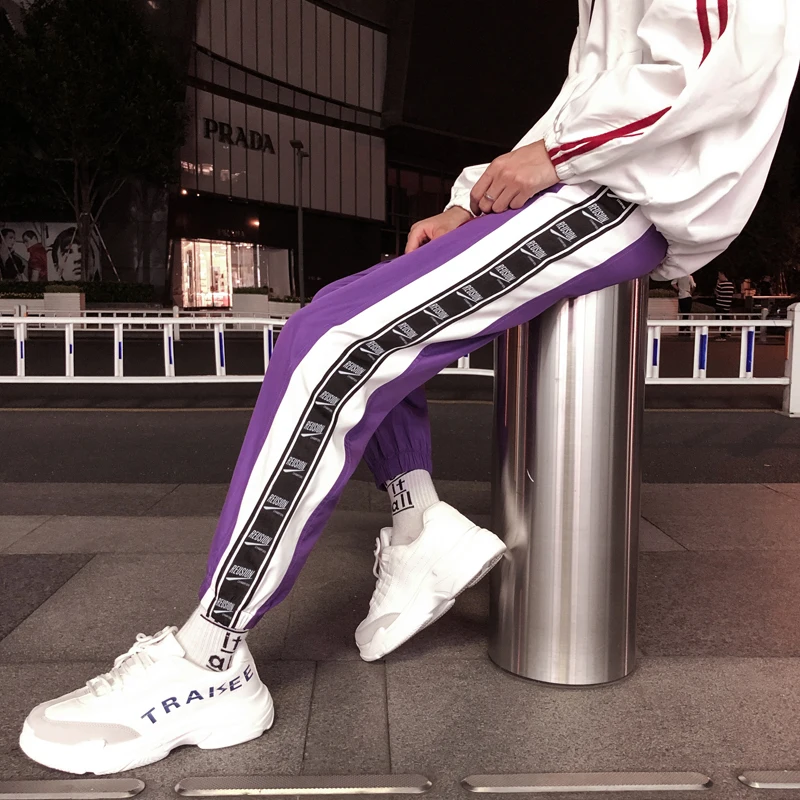 Fashion Casual Men's Pants Pants Spring And Autumn New S-2XL Stripes Loose Nine Pants Four Colors Personality Youth Popular Fashion Casual Men's Pants Pants Spring And Autumn New S-2XL Stripes Loose Nine Pants Four Colors Personality Youth Popular