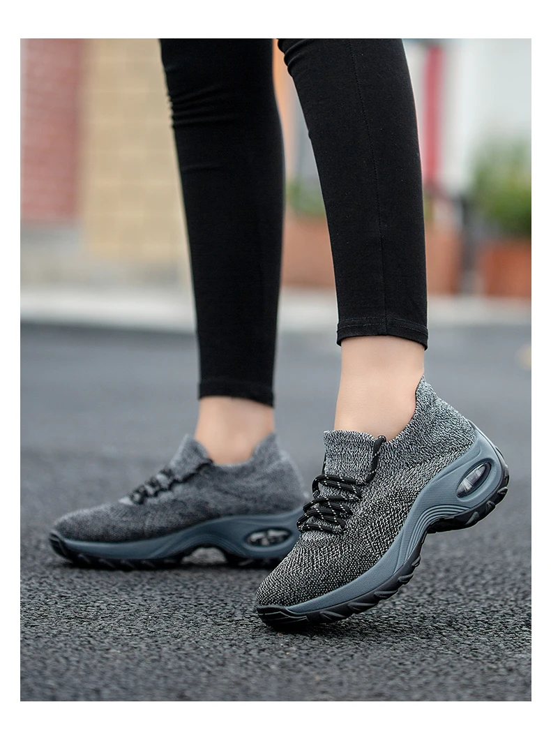 Platform Sneakers Women Flats 2021 Breathable Casual Shoes Flats 6 Colors Wedges Sneakers for Women Mesh Sock Zapatos De Mujer