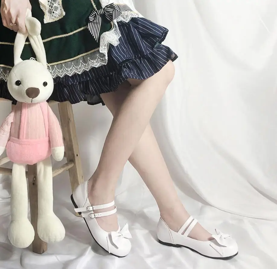 Kawaii/Женская обувь принцессы с бантом для девочек; школьная форма для японской средней школы; 3 цвета; обувь в стиле Лолиты из искусственной кожи; Милая Студенческая обувь для кукол с круглым носком