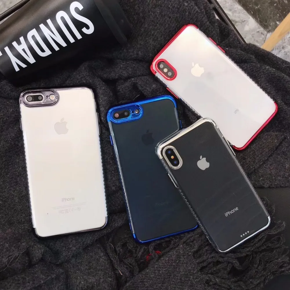 

Luxury Soft TPU Silicone Case For IPhone X Cases Electroplating Back Cover For iPhone 6 6S Plus Cover For IPhone 7 8 Plus case