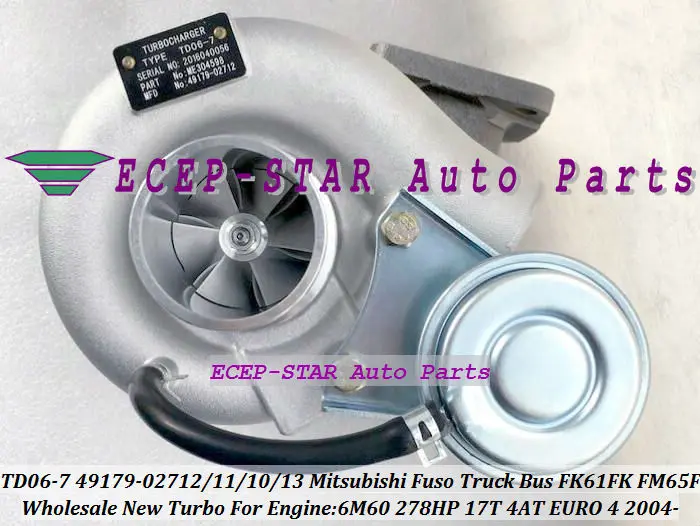 TD06-7 49179-02712 ME304598 Turbo Turbocharger For 2004- Mitsubishi Fuso Truck Bus Various FK61FK FM65F 6M60 278HP 17T 4AT (3)