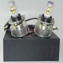 1 set Free Shipping 30W per blub LED Headlight Conversion Car Kit H4 hi lo spot beam /flood beam 3000LM 12V24V 6000K h4 led