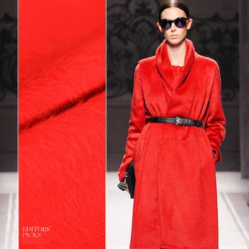 

Red Suri alpacas fabric king of the fabric ultra-high-end fabrics 38% Suri alpaca + 55% wool + 7% nylon 600grams per metre