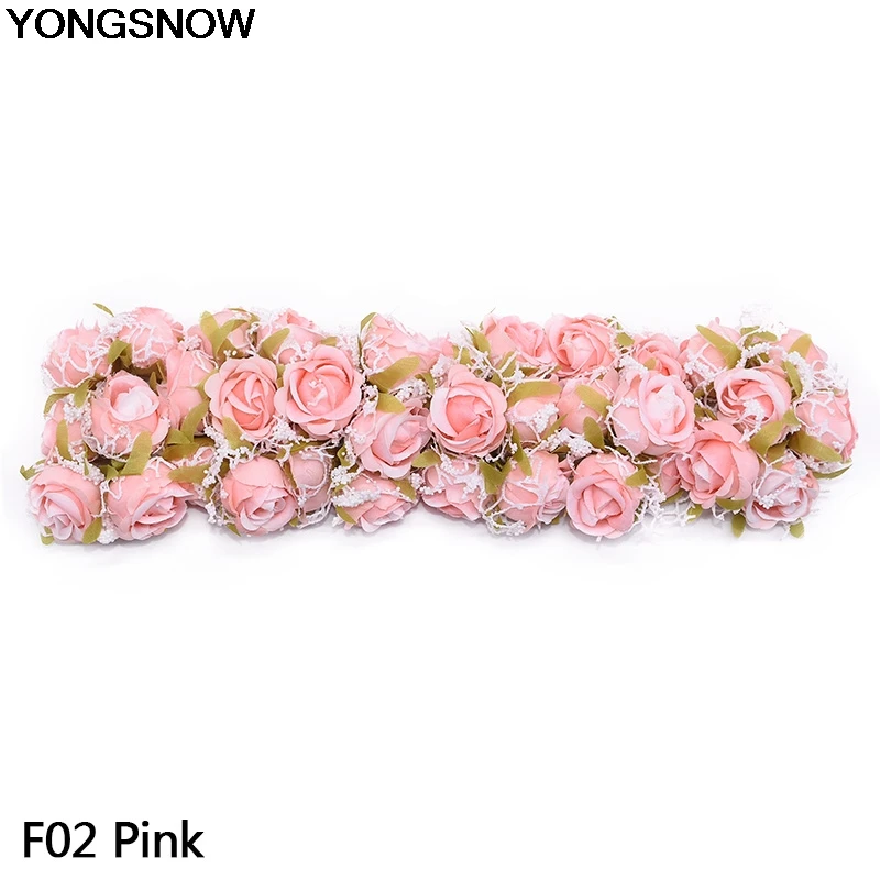 F02 piink YONGSNOW 36 шт. Красивые Искусственные кружевные шелковые цветы розы свадебный букет для свадебного украшения дома искусственные растения искусственные цветы - Цвет: F02 piink